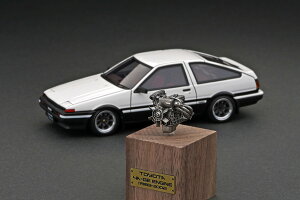 COjbV 1/43 g^ Xv^[ gm 3hA GT Apex (AE86) zCg/ubN GWtignition 1:43 Toyota Sprinter Trueno 3Dr GT Apex (AE86) White/Black With Engine