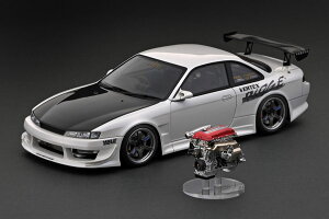 COjbV 1/18 FebNX S14 VrA p[zCg GWt ignition 1:18 VERTEX S14 Silvia Pearl White With Engine