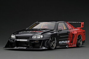 COjbVf 1/18 Y LB-ER34 X[p[VGbg XJCC ubN/bhignition 1:18 nissan LB-ER34 Super Silhouette SKYLINE Black/Red