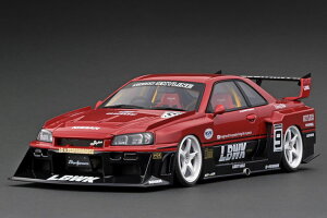 COjbVf 1/18 Y XJCC LB-ER34 #9 X[p[VGbg LBWK 1996 bh/ubNIGNITION MODEL 1:18 NISSAN SKYLINE LB-ER34 N9 SUPER SILHOUETTE LBWK 1996 RED/BLACK