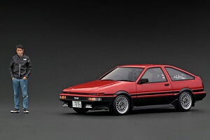 COjbVf 1/18 g^ Xv^[ gm 3hA GT GCybNX AE86 bh ubN D wtBMAtignition model 1:18 Toyota Sprinter Trueno 3Dr GT Apex AE86 Red Black With Mr.Orido figure