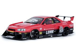 INNO 1/18 Y XJCC GT-R (R34) #5 LBWK X[p[VGbg 2007 bhINNO 1:18 NISSAN SKYLINE GT-R (R34) N 5 LBWK SUPER SILHOUETTE 2007 RED