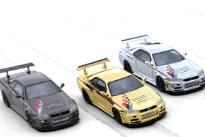 イノ64 1/64 日産 スカイライン GT-R R34 ホビーエキスポ チャイナ 2023 クローム 3台セットINNO64 1:64 Nissan Skyline GT-R R34 Hobby Expo CHINA 2023 Chrome 3 Cars Set