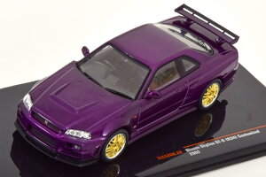 CN\ 1/43 Y XJCC GT-R (R34) JX^}CY 2002 p[v^bNIxo 1:43 Nissan Skyline GT-R (R34) Customized 2002 purple-metallic