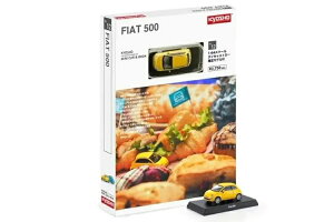  1/64 tBAbg 500 CG[ ~jJ[&ubN #12KYOSHO 1:64 FIAT 500 YELLOW MINI CAR & BOOK N12