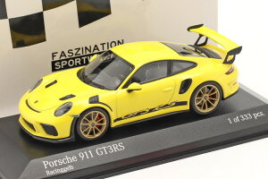 ~j`vX 1/43 |VF 911 (991 2) GT3 RS 2018 [VOCG[ S[f 333Minichamps 1:43 Porsche 911 (991 2) GT3 RS 2018 racing yellow / golden rims Limitation 333 pcs.