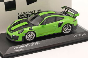 ~j`vX 1:43 |VF 911 991 2 GT2 RS @CTbn pbP[W 2018 VOiO[ Vo[Minichamps 1:43 Porsche 911 (991 II) GT2 RS Weissach Package 2018 signal green silver rims