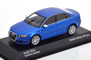 �~�j�`�����v�X 1/43 �A�E�f�B RS4 �Z�_�� 2004 �u���[���^���b�N 500�����Minichamps 1:43 Audi RS4 Limousine 2004 blaumetallic Limited Edition 500 pcs.