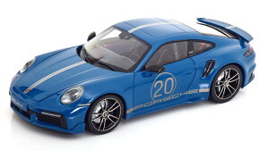 ~j`vX 1/18 |VF 911 (992) ^[{ S X|[c fUC 2021 u[/Vo[ JMinichamps 1:18 Porsche 911 (992) Turbo S Sport Design 2021 blue silver