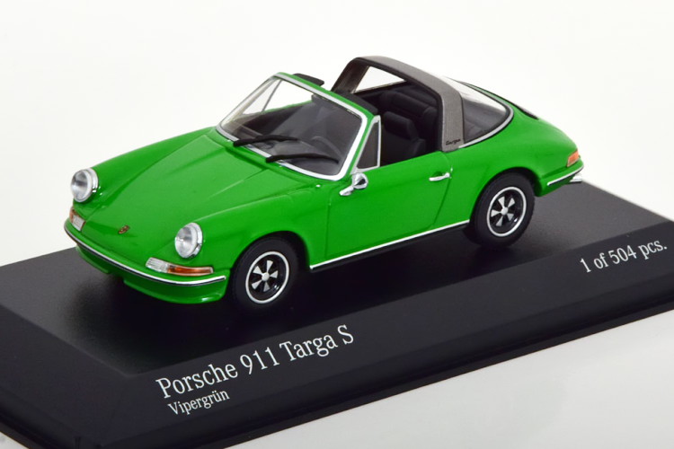 ミニチャンプス 1/43 ポルシェ 911 タルガ S 1972 グリーン/シルバー 504台限定Minichamps 1:43 Porsche 911 TARGA S 1972 green silver Limited Edition 504 pcsのサムネイル