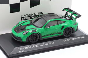 ~j`vX 1/43 |VF 911 (992) GT3 RS @CUbnpbP[W 2023 O[/ubN 300Minichamps 1:43 Porsche 911 (992) GT3 RS Weissach package 2023 green / black Limited Edition 300 pcs.