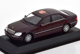 ミニチャンプス 1/43 メルセデス Sクラス V220 1998 ダークレッド メタリック マキシチャンプス コレクションMinichamps 1:43 Mercedes S-Klasse V220 1998 darkred-metallic Maxichamps Collection