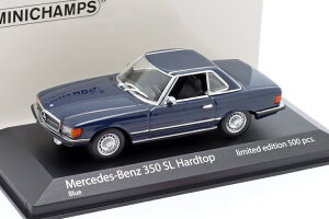 �~�j�`�����v�X 1/43 �����Z�f�X�x���c A350 SL (R107) �n�[�h�g�b�v 1974 �u���[ 500�����Minichamps 1:43 Mercedes-Benz 350 SL (R107) Hardtop year 1974 blue Limited Edition 500 pcs.