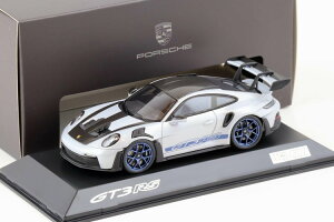 Xp[N 1/43 |VF 911 992 GT3 RS 2023 @CUbnpbP[W Spark 1:43 Porsche 911 GT3 RS Type 992 2023 Weissach package Ice Grey Metallic / Indigo Blue Stripes