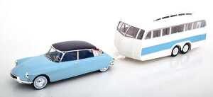 �m���u 1/18 �V�g���G�� DS19 �w�m�� �L�����o���t�� 1959 ���C�g�u���[ /�_�[�N�u���[ /�z���C�g �J��Norev 1:18 Citroen DS19 with Henon Caravan 1959 lightblue darkblue white
