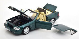 mu 1/18 ZfX 500 SL R129 [hX^[ [ou n[hgbv 1999 _[NO[^bN JNorev 1:18 Mercedes 500 SL R129 Roadster with removable Hardtop 1999 darkgreen-metallic