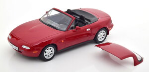 mu 1/18 }c_ MX-5 [hX^[ [ou n[hgbv 1989 bhNorev 1:18 Mazda MX-5 Roadster with removable Hardtop 1989 red
