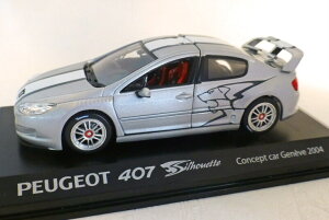 �m���u 1/43 �v�W���[ 407 �V���G�b�g �R���Z�v�g�J�[ 2004 �O���[���^���b�N/�z���C�g �J��NOREV 1:43 Peugeot 407 Silhouette concept car 2004 gray metallic/white