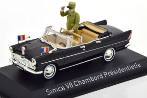 �m���u 1/43 �V���J V8 �V�����{�[�� �V�������E�h�E�S�[�� 1960 �u���b�NNorev 1:43 Simca V8 Chambord Charles de Gaulle 1960 black