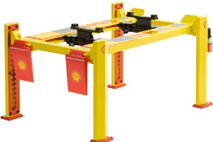 Greenlight 1/18 �A�W���X�^�u�� 4 �|�X�g ���t�g �V�F�� �C�G���[ ���b�h Greenlight 1:18 Adjustable Four post lift Shell yellow red