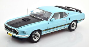 Ertl/Auto World 1/18 tH[h }X^O }bn I 1969 Cgu[ tbgobN Ford Mustang Mach lightblue flatblack