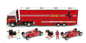 Brumm 1/43 �t�B�A�b�g �C���F�R 190 ���[�X �g�����X�|�[�^�[�Z�b�g �t�F���[�� 126 CK 1981 �t�� ���B���k�[��/�s���[�j ���b�h 50����� Brumm 1:43 Fiat Iveco 190 Race transporter set with 2 Ferrari 126 CK 1981 Ville