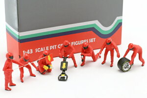 American Diorama 1/43 tH[~1 sbgN[ LN^[YZbg #1 `[ bh ~jJ[͕t܂American Diorama 1/43 formula 1 pit crew characters set no1 team red