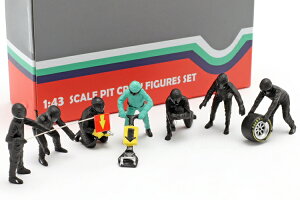 American Diorama 1/43 tH[~1 sbgN[ LN^[YZbg #1 `[ ubN ~jJ[͕t܂American Diorama 1/43 Formula 1 Pit crew characters set #1 Team Black