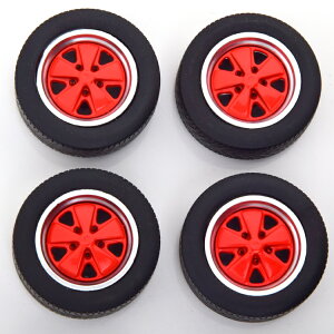 KK-SCALE 1/18 |VF NuX|[c  ^CZbg bhKK-Scale 1:18 Porsche Clubsport rims and tyres-set red