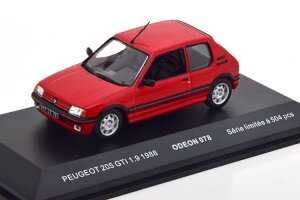 ODEON 1/43 vW[ 205 GTi 1.9 1988 bh 504Odeon 1:43 Peugeot 205 GTI 1.9 1988 red Limited Edition 504 pcs