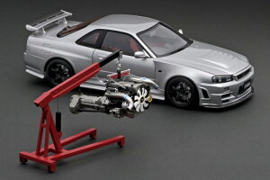 [^[wbNX 1/18 Y XJCC GT-R jX Z-`[ (BNR34) N[y 1999 Vo[ GWt MOTORHELIX 1:18 NISSAN SKYLINE GT-R NISMO Z-TUNE (BNR34) COUPE 1999 SILVER WITH ENGINE