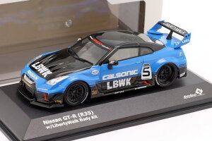 �\���h 1/43 ���Y GTR-R (R35) ���o�e�B�[�E�H�[�N �{�f�B�L�b�g �u���[ / �u���b�NSolido 1:43 Nissan GTR-R (R35) with Liberty Walk Body Kit blue / black