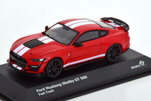 �\���h 1/43 �t�H�[�h �}�X�^���O �V�F���r�[ GT500 �t�@�X�g�g���b�N 2020 ���b�h/�z���C�gSolido 1:43 Ford Mustang Shelby GT500 Fast Track 2020 red white