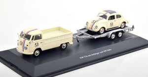 VR[ 1/43 tHNX[Q VW 3Zbg T1b #53 g[[t P[t@[ N[zCg 750Schuco 1:43 Volkswagen VW 3-Car Set T1b #53 mit Anh?nger + K?fer cream white Limitation 750 pcs.