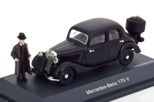 �V���R�[ 1/43 �����Z�f�X�x���c 170V Holzvergaser�t�B�M���A�t�� 2021 �t���b�g�u���b�N 600�����Schuco 1:43 Mercedes-Benz 170V Holzvergaser with figurine 2021 flatblack Limited Edition 600 pcs