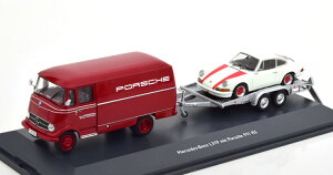 VR[ 1/43 ZfX L319 Zbg g[[ |VF 911 RS bh zCgSchuco 1:43 Mercedes L319 Set with Trailer and Porsche 911 RS red white