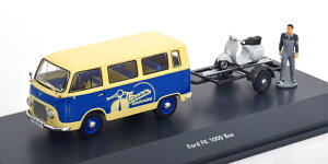 VR[ 1/43 tH[h FK 1000 oX u[ /N[ g[[ xXp tSchuco 1:43 Ford FK 1000 Bus with trailer and Vespa blue creme