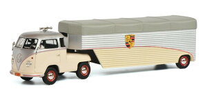 VR[ 1/43 VW T1 [VO gX|[^[ |VF zCg}eB[j Volkswagen VW T1 racing transporter Porsche beige / silver / gray