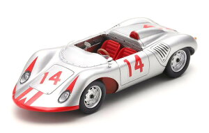 Xp[N 1/43 |VF 718 RSK #14 on}Xs[hEB[N 1961 Vo[/bh Spark 1:43 Porsche 718 RSK No 14 Nassau Trophy Race 1961 Holbert silver red