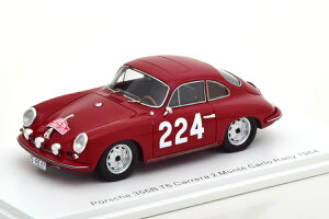 Xp[N 1/43 |VF 356B T6 J 2 #224 [ eJ 1964 bh Spark 1:43 Porsche 356B T6 Carrera 2 No 224 Rally Monte Carlo 1964 red Klass/Wencher