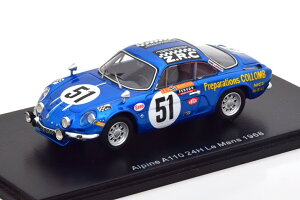 Xp[N 1/43 m[ As[k A 110 #51 24ԃE} 1968Spark 1:43 Renault Alpine A 110 No 51 24h Le Mans 1968 Collomb/Lacarreau
