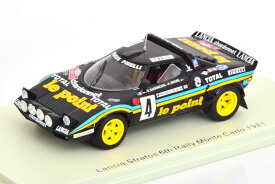 スパーク 1/43 ランチア・ストラトス #4 ラリーモンテカルロ 1981 ダルニッシュSpark 1:43 Lancia Stratos No 4 Rally Monte Carlo 1981 Darniche/Mahe
