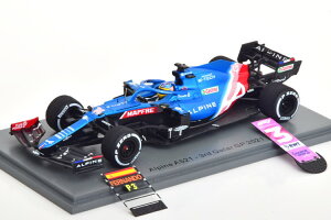 Xp[N 1/43 As[k A521 J^[GP 2021 A\ sbg{[htSpark 1:43 Alpine A521 GP Qatar 2021 Alonso with Pitboard