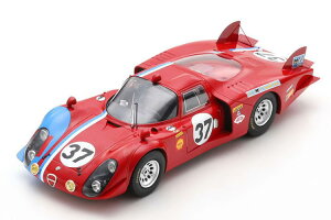 Xp[N 1/18 At@I 33/2 #37 24ԑϋv[X E} 1968 Pilette/Slotemaker V[P[XtSpark 1:18 Alfa Romeo 33/2 No 37 24h Le Mans 1968 Pilette/Slotemaker with ShowCase