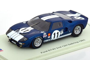 Xp[N 1/43 tH[h GT40 #11 12 ZuO 1965 500Spark 1:43 Ford GT40 No 11 12h Sebring 1965 Miles/McLaren Limited Edition 500 pcs