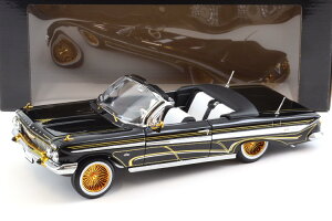 �T���X�^�[ 1/18 �V�{���[ �C���p�� ���[���C�_�[ �I�[�v���R���o�[�`�u�� 1961 �u���b�N �S�[���h �J��Sunstar 1:18 Chevrolet Impala Lowrider open Convertible 1961 black gold