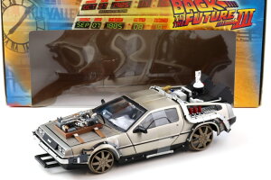 SUN STAR 1/18 �f�����A�� DMC-12 �^�C���}�V�� �o�b�N�E�g�D�E�U�E�t���[�`���[ 3 ���[�� �o�[�W����SUN-STAR 1:18 Delorean DMC-12 Time Machine Back to the Future III Rail Version