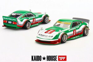 TSM ~jGT 1/64 _bgT tFAfBZ #1 JChE GTnEX o[W2 O[ zCg bhTSM MINI GT 1:64 Datsun Fairlady Z No.1 Kaido GT House Version 2 green white red