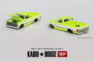 TSM ~jGT 1/64 V{[ Vo[h sbNAbv XnEX t[ CG[ o[W 1 JTSM MINI GT 1:64 Chevrolet Silverado Pickup neon yellow white Kaido House Flo Yellow Version 1