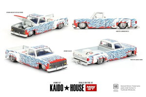TSM �~�j GT 1/64 �V�{���[ �V���o���[�h �s�b�N�A�b�v �X���n�E�X �X���f���[���[ �t�@�C�A V2 �z���C�g �u���[ ���b�hTSM MINI GT 1:64 Chevrolet Silverado Pickup Kaido House Kaido Dually Fire V2 White Blue Red
